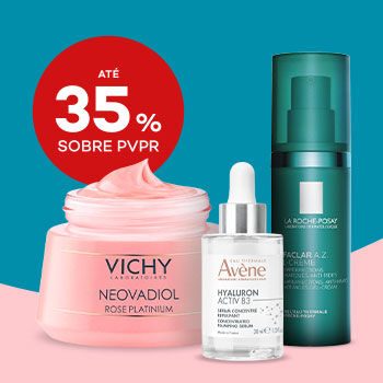 Produtos Anti-Idade com selo de desconto at&eacute; 35% sobre pre&ccedil;o de venda ao p&uacute;blico recomendado.