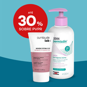 Produtos de Higiene &Iacute;ntima com selo de desconto at&eacute; 30% sobre pre&ccedil;o de venda ao p&uacute;blico recomendado.
