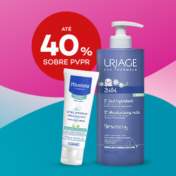 Produtos de Hidrata&ccedil;&atilde;o do Beb&eacute; com selo de desconto at&eacute; 40% sobre pre&ccedil;o de venda ao p&uacute;blico recomendado.